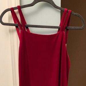 Womens Long Formal Red Dress Rhinestone Size Small Red‎
